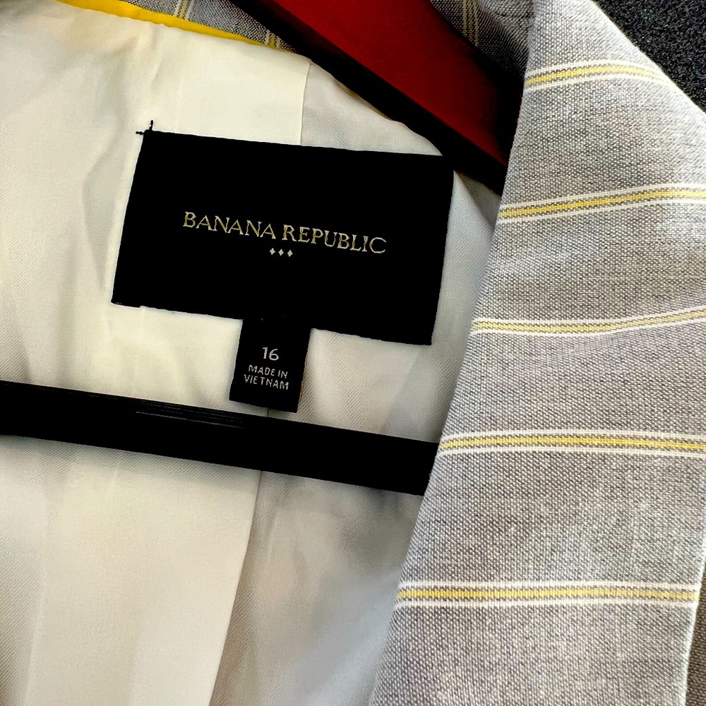 Grey Banana Republic with Yellow Pin Stripe Blazer